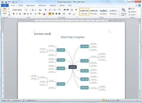 Mind Map Word Template Bonus