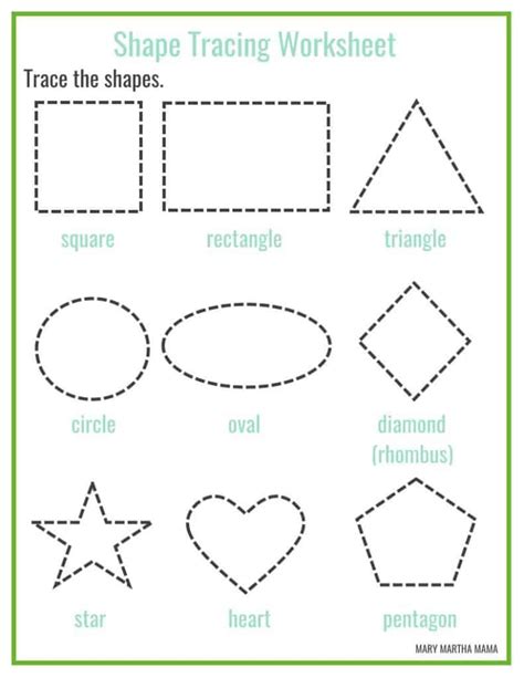 Pre K Tracing Shapes Worksheets 1000 Images About Shapes On Pinterest