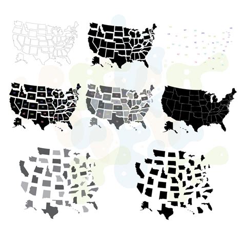 50 States Svg Usa Map Svg Usa Svg United States Svg America Map Svg