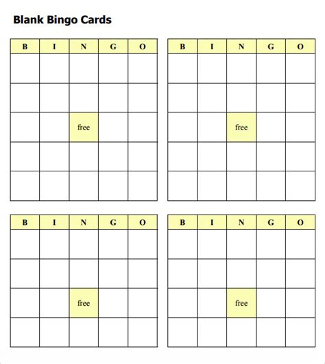 Free 9 Blank Bingo Samples In Pdf Word