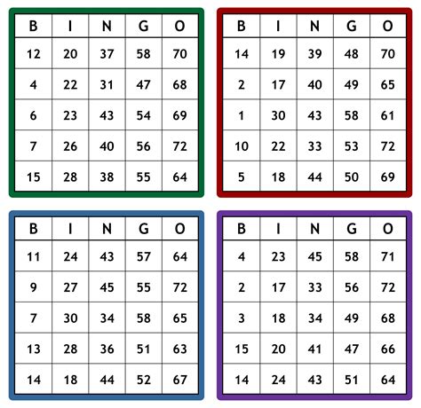 Number Bingo Printable