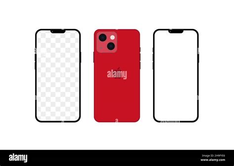 Iphone 13 Red Color Realistic Smartphone Mockup Stock Photo Alamy