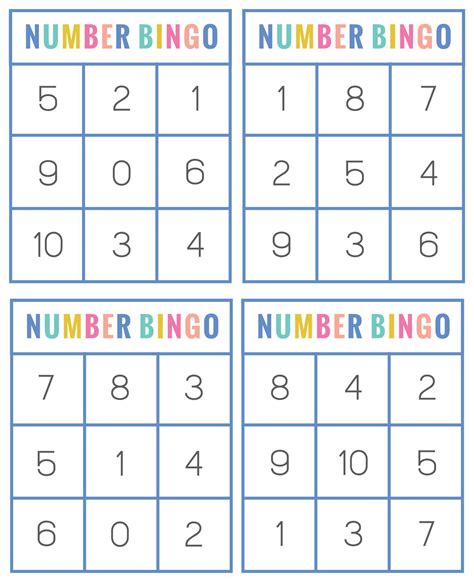 Free Printable Bingo Cards Bingo Template Preschool Resources