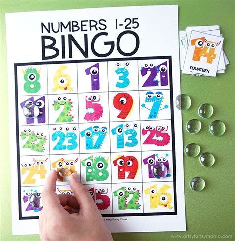 Free Printable Number Bingo Artsy Fartsy Mama