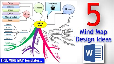 5 Mind Map Design Ideas In Ms Word Mind Map Word Template Mind Map