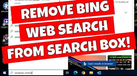 Remove Bing Web Search From The Windows Search Bar To Make It Faster