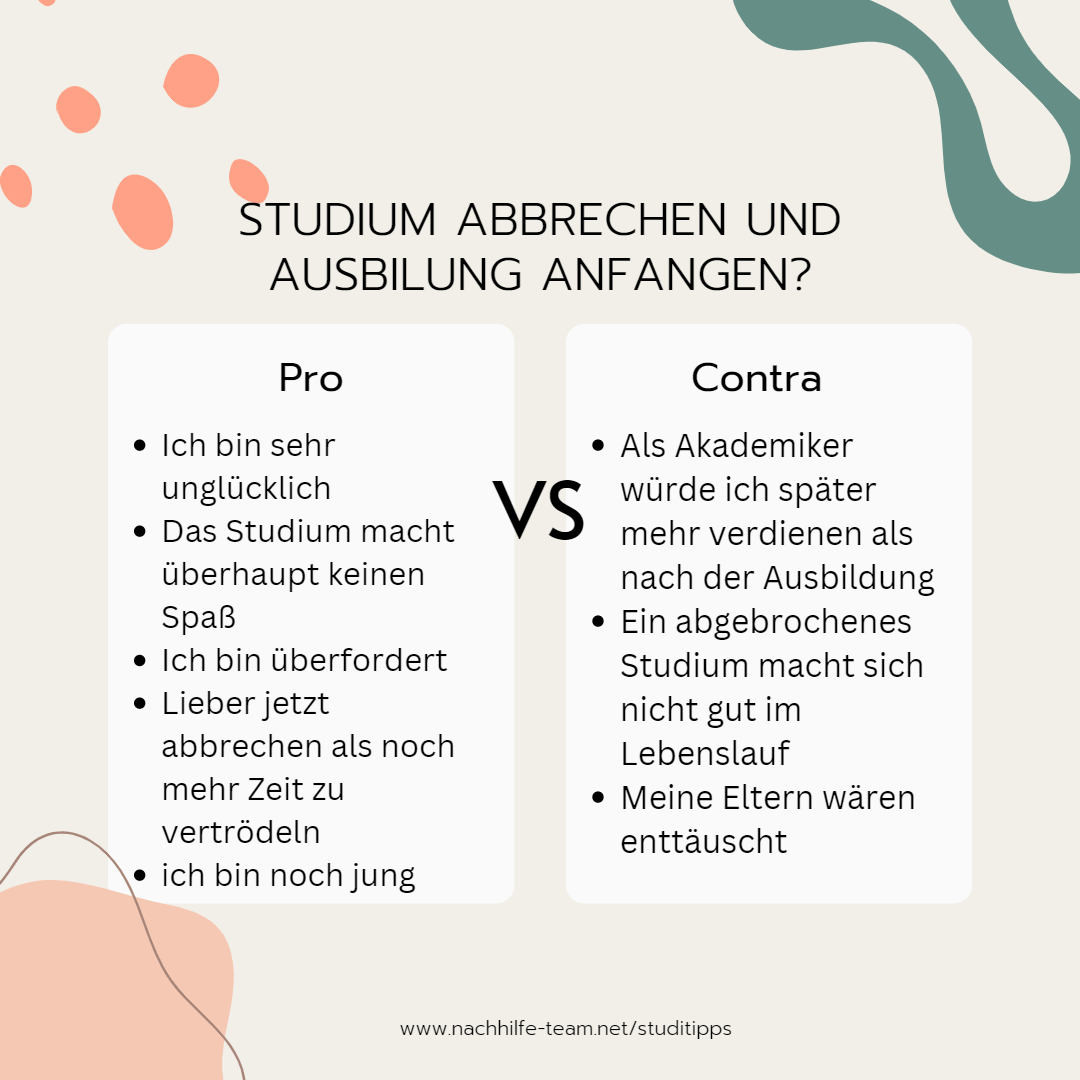 Pro & Contra: Studium abbrechen oder Ausbildung anfangen?