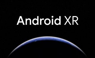 Android XR in starry space above a planetary horizon