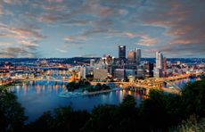 The Pittsburgh skyline at dusk