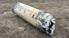 A view of the debris of a U.S.-made long-range ATACMS missile, reportedly used in attacks by Ukrainian forces and shot down in Russia's Kursk region