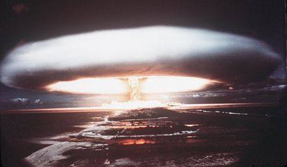 A nuclear bomb explosion, circa 1971