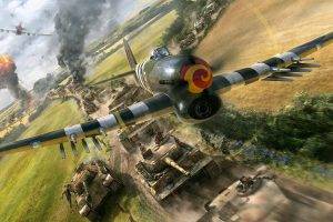 World War II, Airplane, Aircraft, Hawker Typhoon, Military, Military Aircraft, D Day