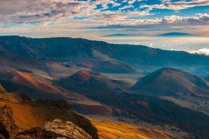 mountain, Volcano, Clouds, Maui, Hawaii, Nature, Landscape