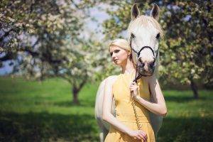 horse, Women, Model