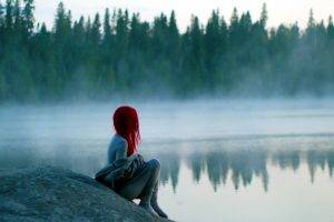 lake, Women, Redhead