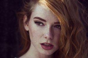 Hattie Watson, Women, Face, Redhead, Freckles, Open Mouth