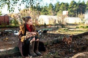 model, Women, Women Outdoors, Sitting, Cat, Animals