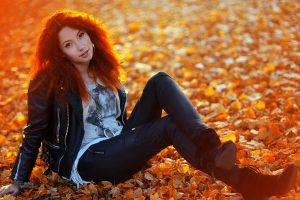 redhead women women outdoors