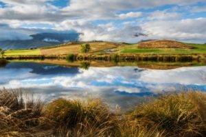 nature, Landscape, River, Clouds, Reflection