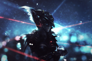 women, Wojtek Fus, Science fiction, Laser