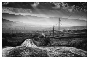 dirt road, Russia, Monochrome, Frame