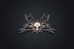 skull, Axes, Hordes of Chaos, Banner