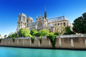 Notre dame, Building, Water, Paris, France