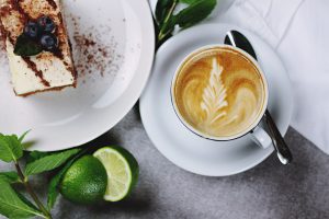 coffee, Fruit, Lemons, Cup, Spoons, Cake