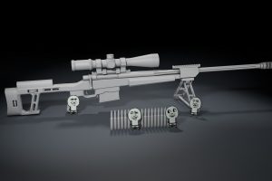 model, CG, Sniper rifle, Customized