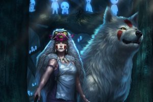 creature, Fantasy art, Fantasy girl, Wolf, Ghosts, Princess Mononoke