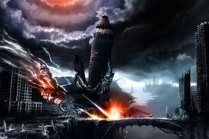 apocalyptic, Fire, Fantasy, Art, Artwork