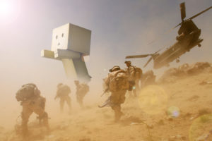 cardboard, Man, Military, War, Danbo, Humor