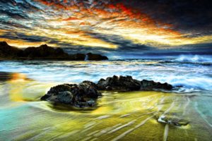 clouds, Landscapes, Beach