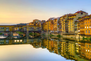 vasari, Corridor, Reflection, Buildings, River