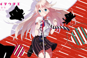 vocaloid, Animal, Cat, Ia, Koyubi, Microphone, Skirt, Tie