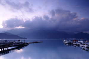 harbor, Purple, Clouds, Boats