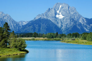 parks, Lake, Mountains, Scenery, Grand, Teton, Oxbow, Trees, Shrubs, Nature