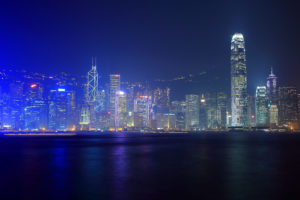 hong, Kong, City, Night