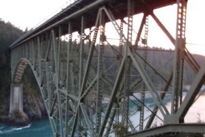 sunset, Trees, Bridges, Sea