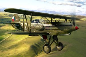 biplane, Airplane, Plane, Aircraft, Military