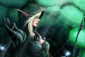 world, Of, Warcraft,  , Wow,  , Elves, Archer, Hood, Headgear, Games, Girls, Fantasy, Elf