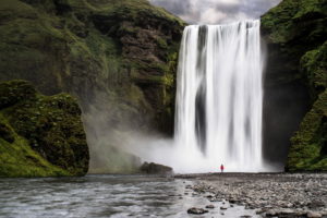 river, Waterfall, Forest, Nature, People