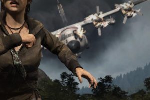 tomb, Raider, Lara, Croft, Plane, Crash