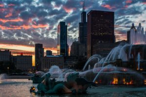 architecture, Bridges, Chicago, Cities, City, Francisco, Night, Skyline, Usa, Illinois, Trump, Tower, Mid ouest, Comta