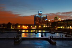 architecture, Art, Bridges, Buildings, Cities, City, Docks, Downtown, Jet, City, Monorail, Night, Offices, Port, Detroit, Storehouses, Stores, Towers, Usa, Michigan, Graphitis, Oakland, Macomb, Grosse pointe par