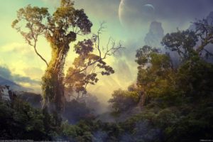 landscape, Nature, Tree, Forest, Woods, Artwork