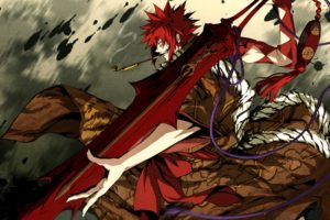 g, Yuusuke, Game, Cg, Kajiri, Kamui, Kagura, Red, Hair, Sakagami, Habaki, Smoking, Sword, Weapon