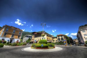 italy, Houses, Sky, Street, Street, Lights, Shrubs, Hdr, Cernobbio, Cities