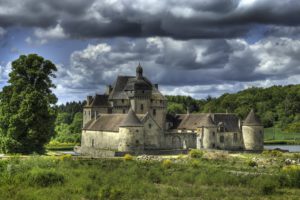 castle, France, Hdr, Clouds, Chateau, Du, Theret, La, Sauniere, Cities