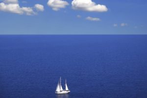 sea, Sky, Clouds, Boat